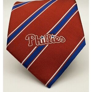 Philadelphia Baseball Team Necktie Striped Pattern Tie Red, Blue & White